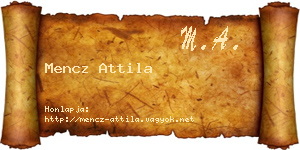 Mencz Attila névjegykártya